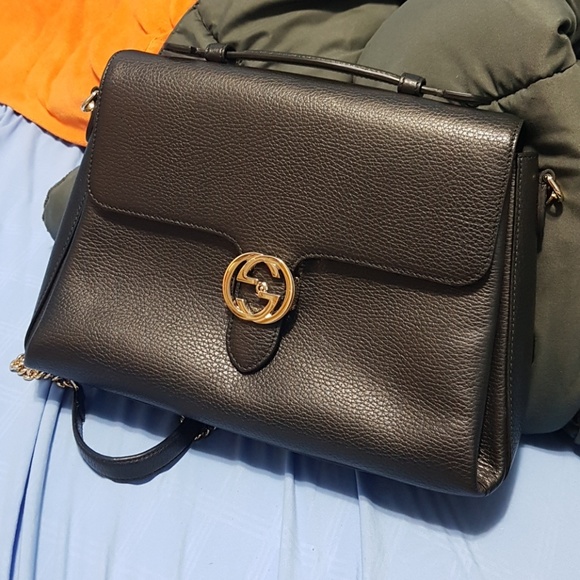 Top handle Gucci interlocking black medium - Picture 1 of 8